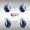 Service Caster 6 Inch SS Solid Poly Caster Set with Roller Bearings 4 Swivel Lock 2 Brake SCC SCC-SS30S620-SPUR-TLB-BSL-2-BSL-2 - alternate 1